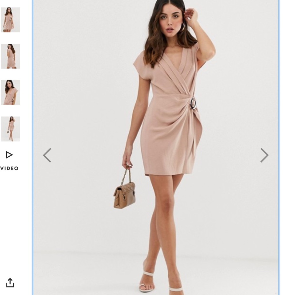 ASOS Wrap Mini Dress with Buckle